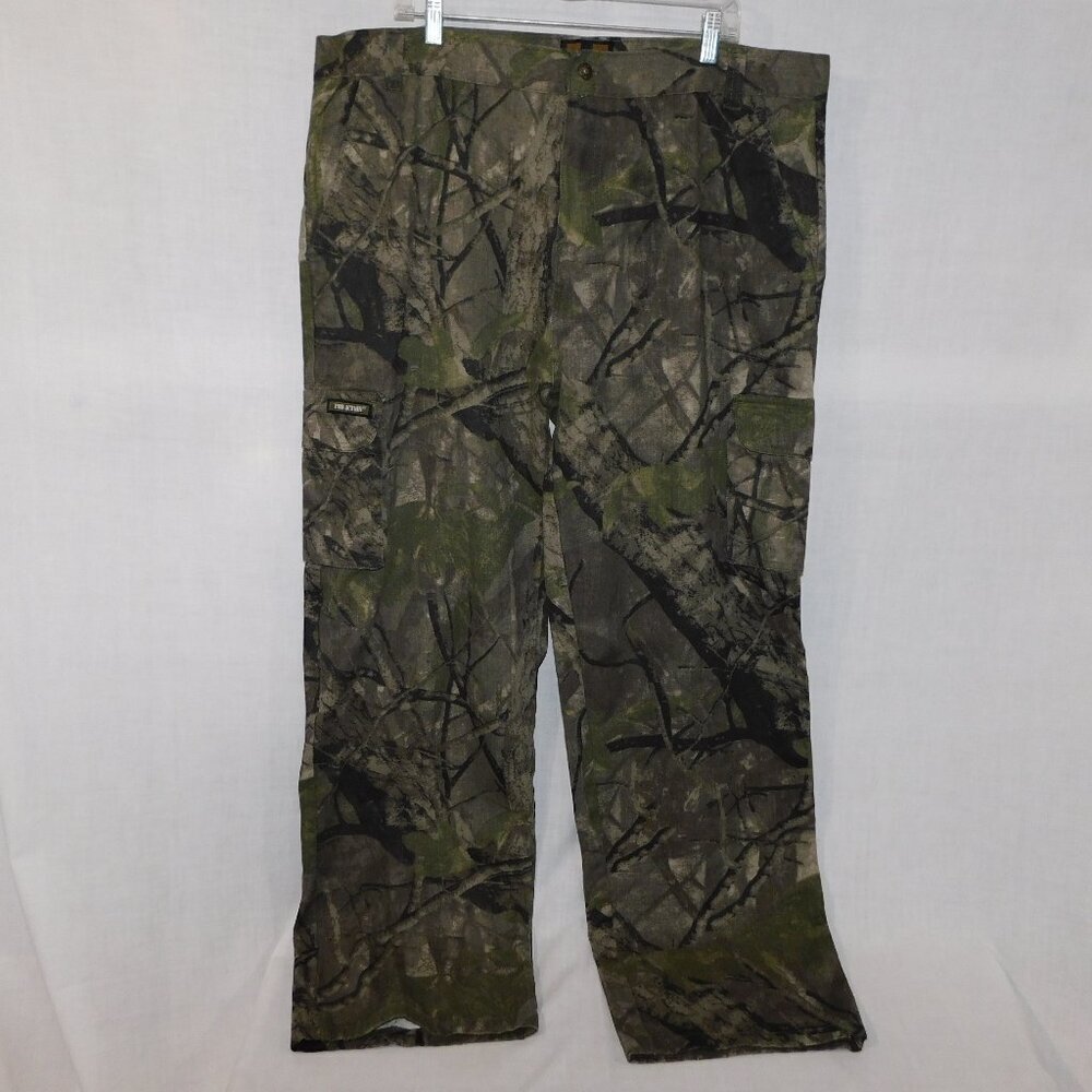 Pro Action Camo Tree Print Cargo Pants Outdoors hunting Cotton Mens 2XL 44" x 34